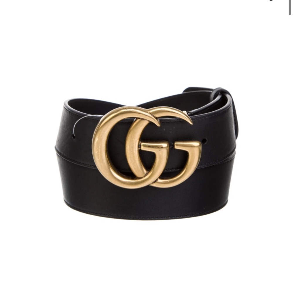 Gucci Calfskin Double G 40mm Belt 80 32 Black